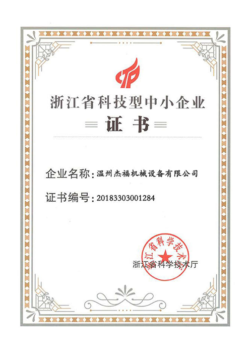 Certificato di PMI di scienza e tecnologia di Zhejiang